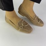 1905 Μπαλαρίνες με στρας σε πούρο-μπέζ - Image 2