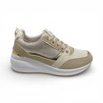 88-109 Sneakers με Δίχτυ και Ανάγλυφες Λεπτομέρειες σε αποχρώσεις του μπέζ - Image 7
