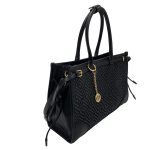 3230 τσάντα ώμου μαύρο με ψάθα - Image 2