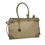 3230 τσάντα ώμου μπέζ  με ψάθα