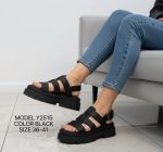 2515 Σανδάλια Flatform σε μαύρο χρώμα