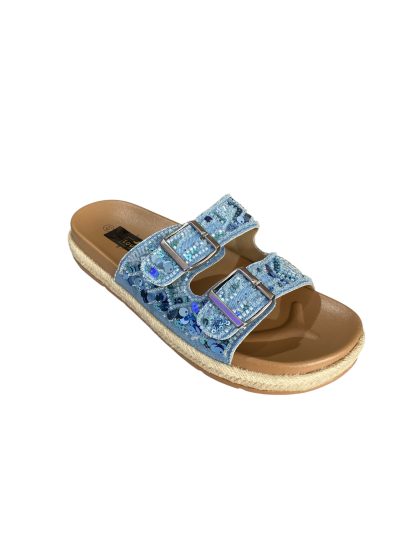 DM LH116 flatforms γαλάζιο με ιδιαίτερο σχέδιο και πούλιες