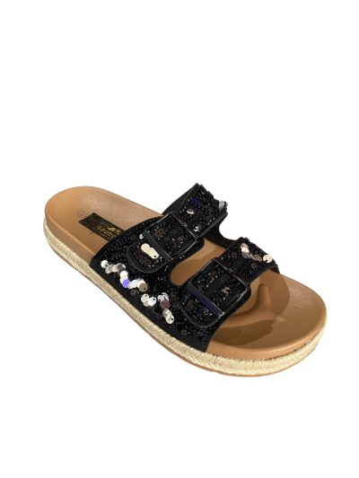 DM LH116  flatforms μαύρο με ιδιαίτερο σχέδιο και πούλιες